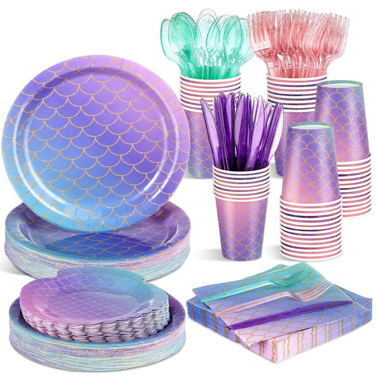 Blushtier mermaid shell plates 7 inch for a vivid table setting.
