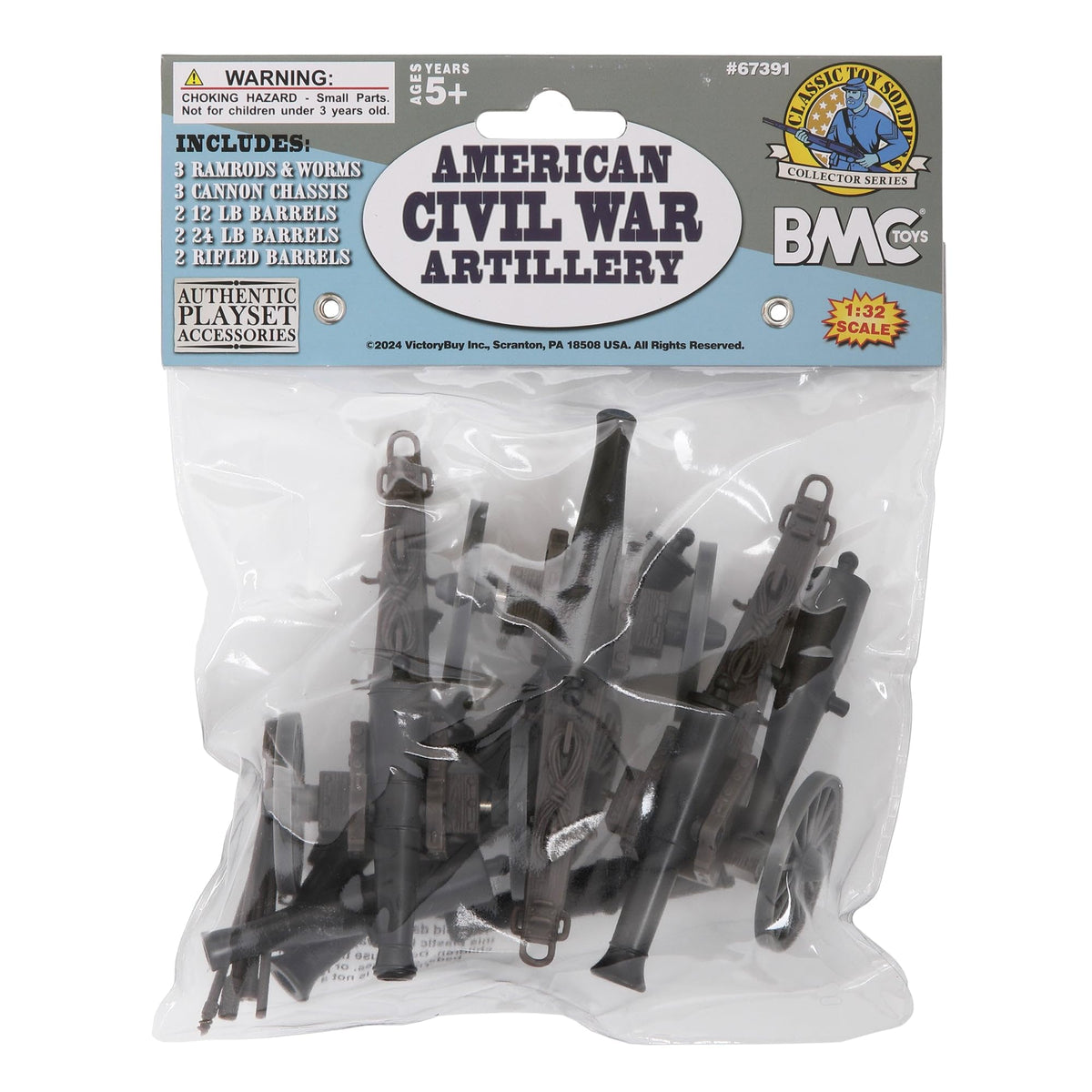 BMC Toys American Civil War artillery 3-inch rifled barrel for diverse ordnance.