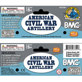 BMC Toys American Civil War artillery chassis and wheels enable smooth rolling play.