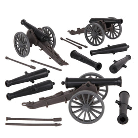 BMC Toys American Civil War artillery three cannons for authentic diorama play.