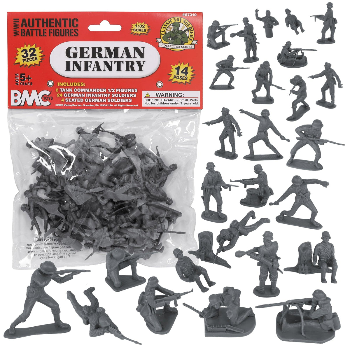 BMC Toys CTS WW2 German infantry 32pc figures for display or play.
