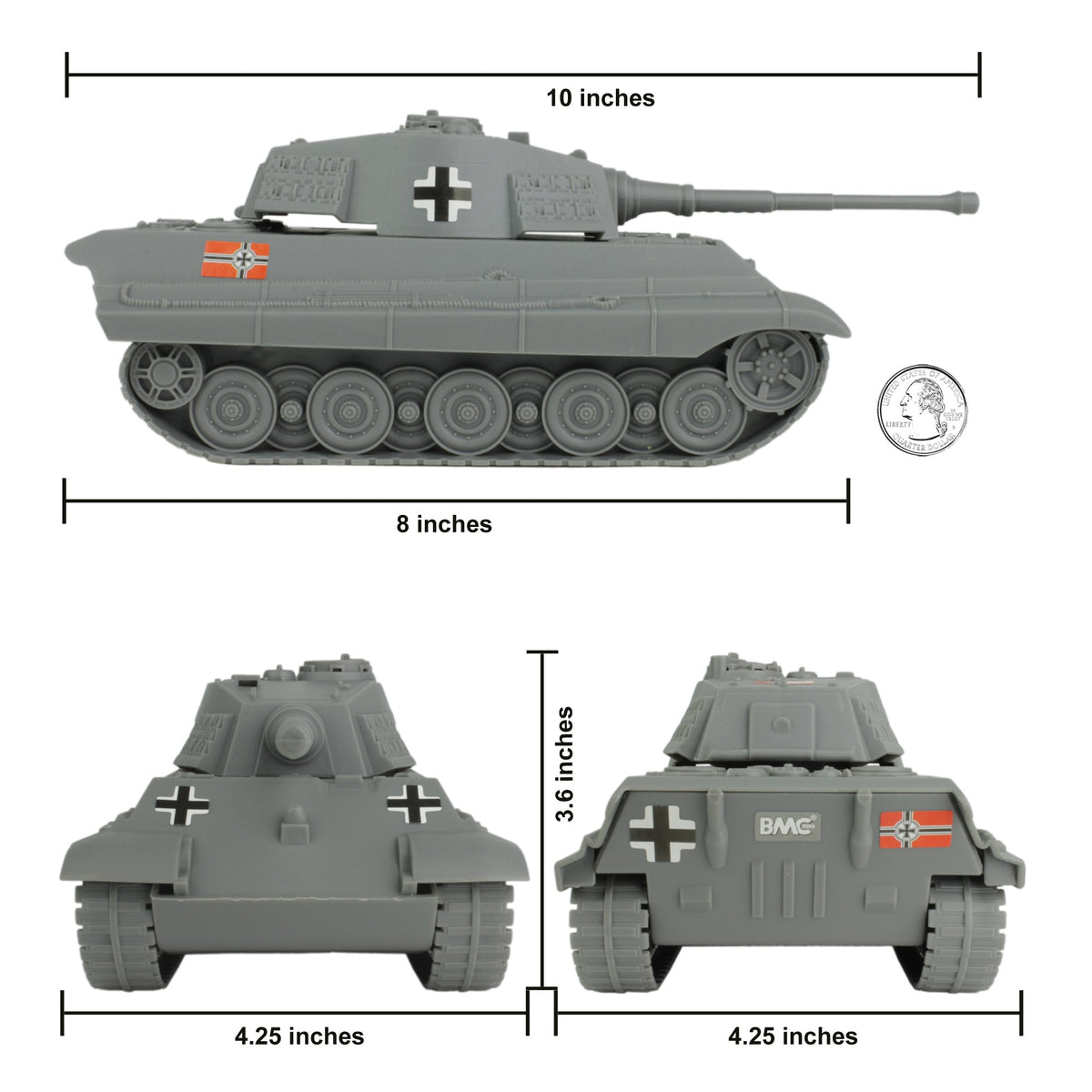 BMC Toys dragon's teeth tank traps add authentic obstacles.