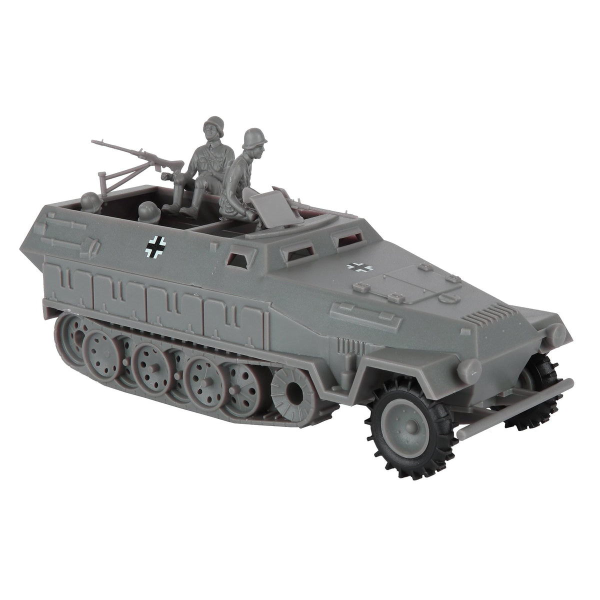 BMC Toys Hanomag Halftrack in gray with 1:32 scale detail, ideal for display and play.