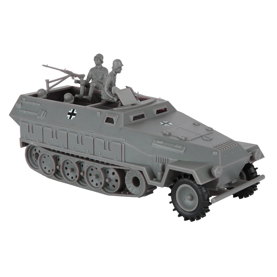 BMC Toys Hanomag Halftrack in gray with 1:32 scale detail, ideal for display and play.
