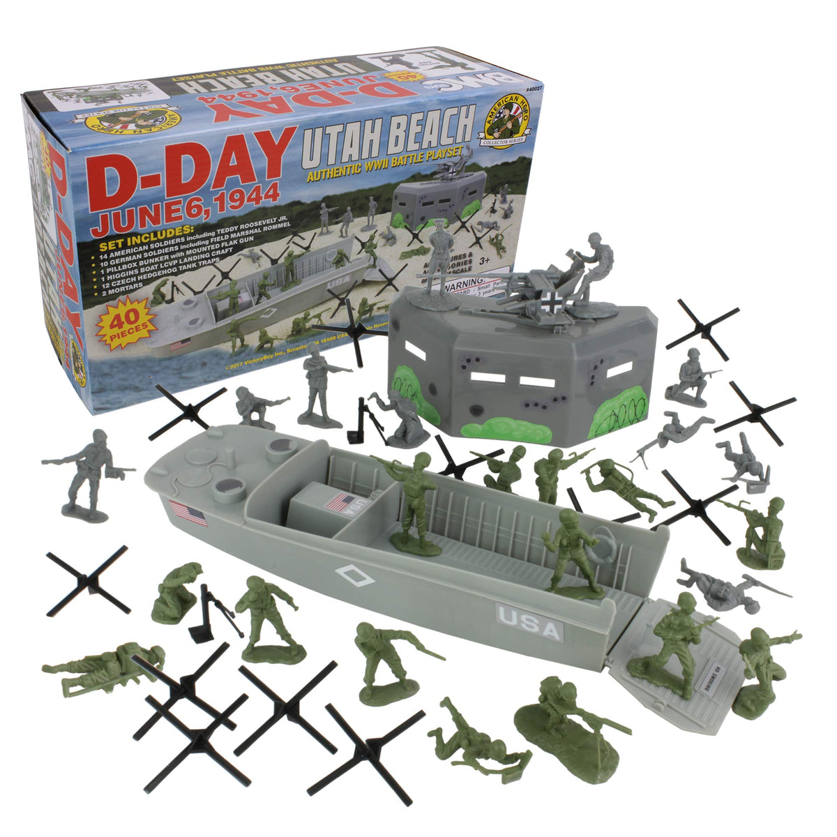 bmctoys-d-day-utah-beach-40pc-playset: detailed 1:32 scale infantry and equipment for imaginative play