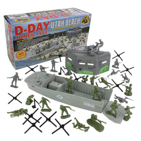 bmctoys-d-day-utah-beach-40pc-playset: detailed 1:32 scale infantry and equipment for imaginative play