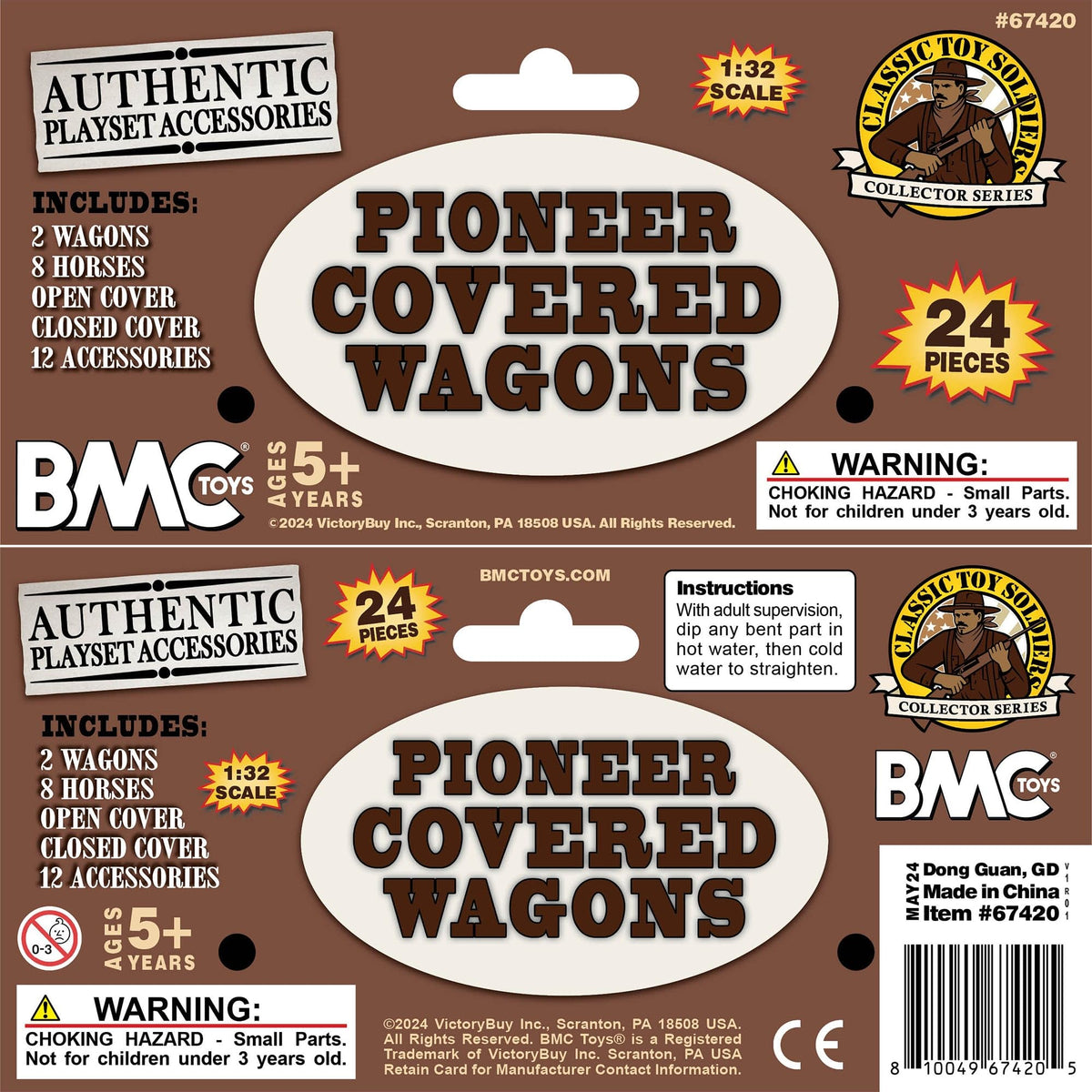 BMC Toys Pioneer Covered Wagons 1:32 scale details suit period displays.