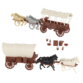 BMC Toys Pioneer Covered Wagons with brown tops for imaginative Western play.