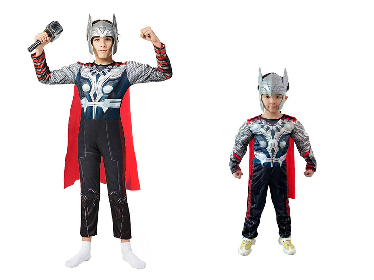 BMJDGM Thor costume headpiece and cape for kids, perfect for Halloween and cosplay photos.