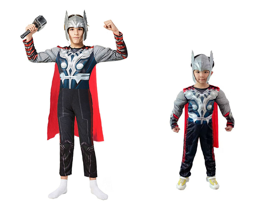 BMJDGM Thor costume headpiece and cape for kids, perfect for Halloween and cosplay photos.