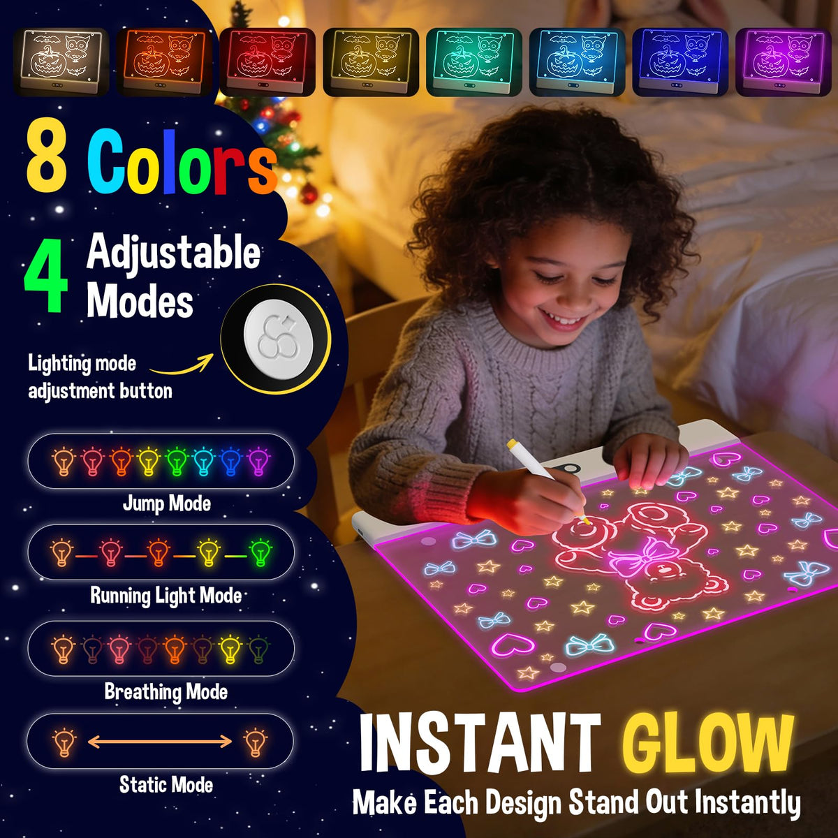 BNAKKON board with four lighting modes enabling versatile creativity at home