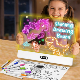 BNAKKON LED drawing board with eight colors for glowing art and tracing fun