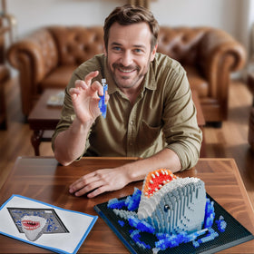 BNG shark art kit with 2166 blocks delivers satisfying building experience.