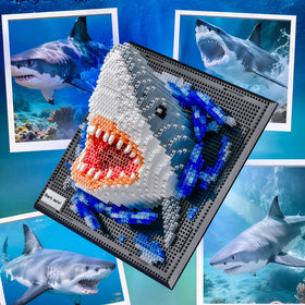 BNG Shark wall art jaw detail highlights sharp teeth and dynamic motion.