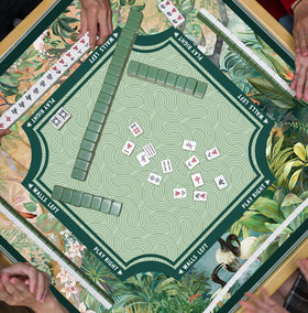 BNHJKFQZ Noise-reduction Mahjong Mat minimizes tile clatter for calmer play.