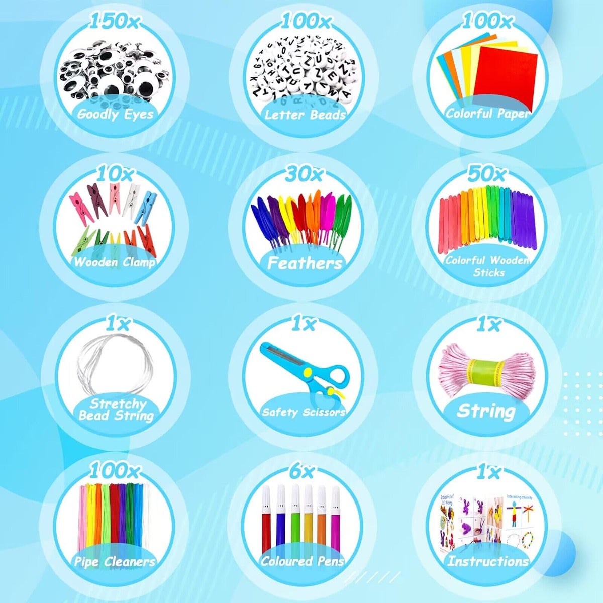 BNUZEIYI pipe cleaners and color pens pack empowering creative projects on the go.