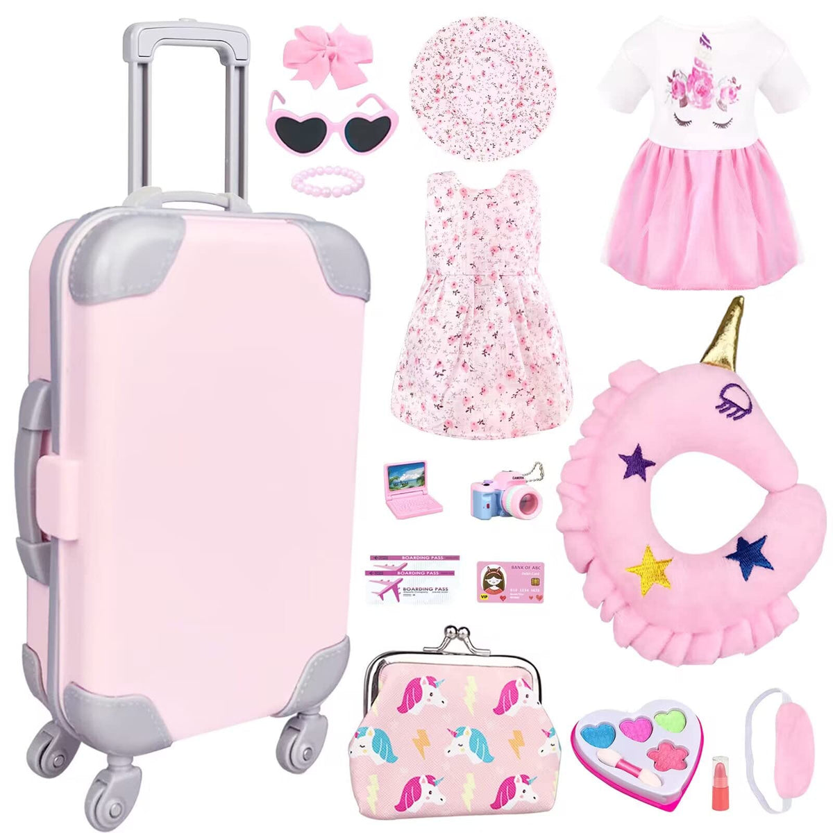 BNUZEIYI 17Pcs doll clothes for 18-inch dolls, ideal for imaginative travel play