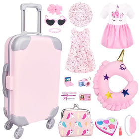 BNUZEIYI 17Pcs doll clothes for 18-inch dolls, ideal for imaginative travel play
