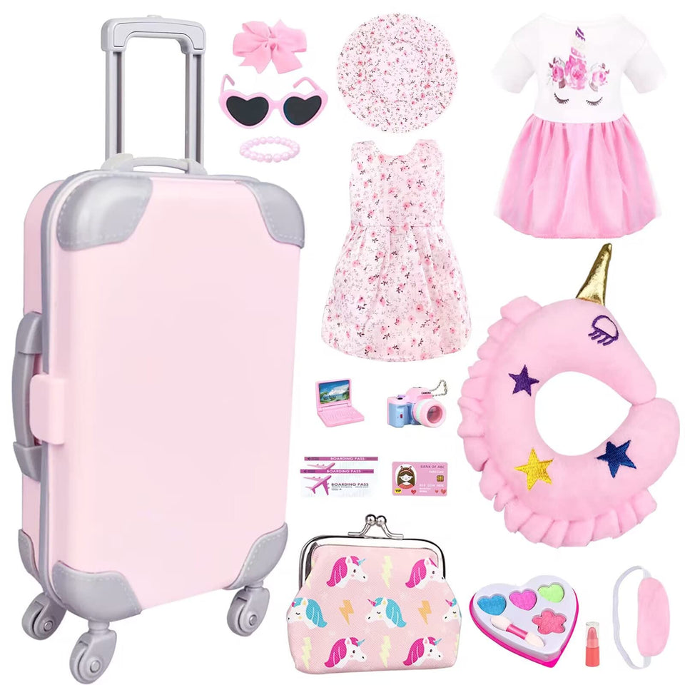 BNUZEIYI 17Pcs doll clothes for 18-inch dolls, ideal for imaginative travel play