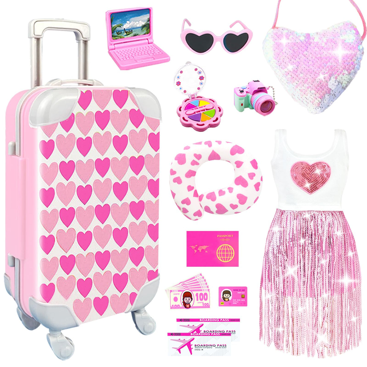 BNUZEIYI 18-inch doll travel case ready for on-the-go play.