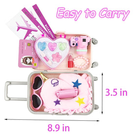 BNUZEIYI 18-inch doll travel luggage on wheels for easy pretend trips