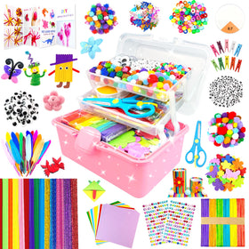 BNUZEIYI 3000-piece craft kit red for kids with diverse materials to spark creativity and learning.