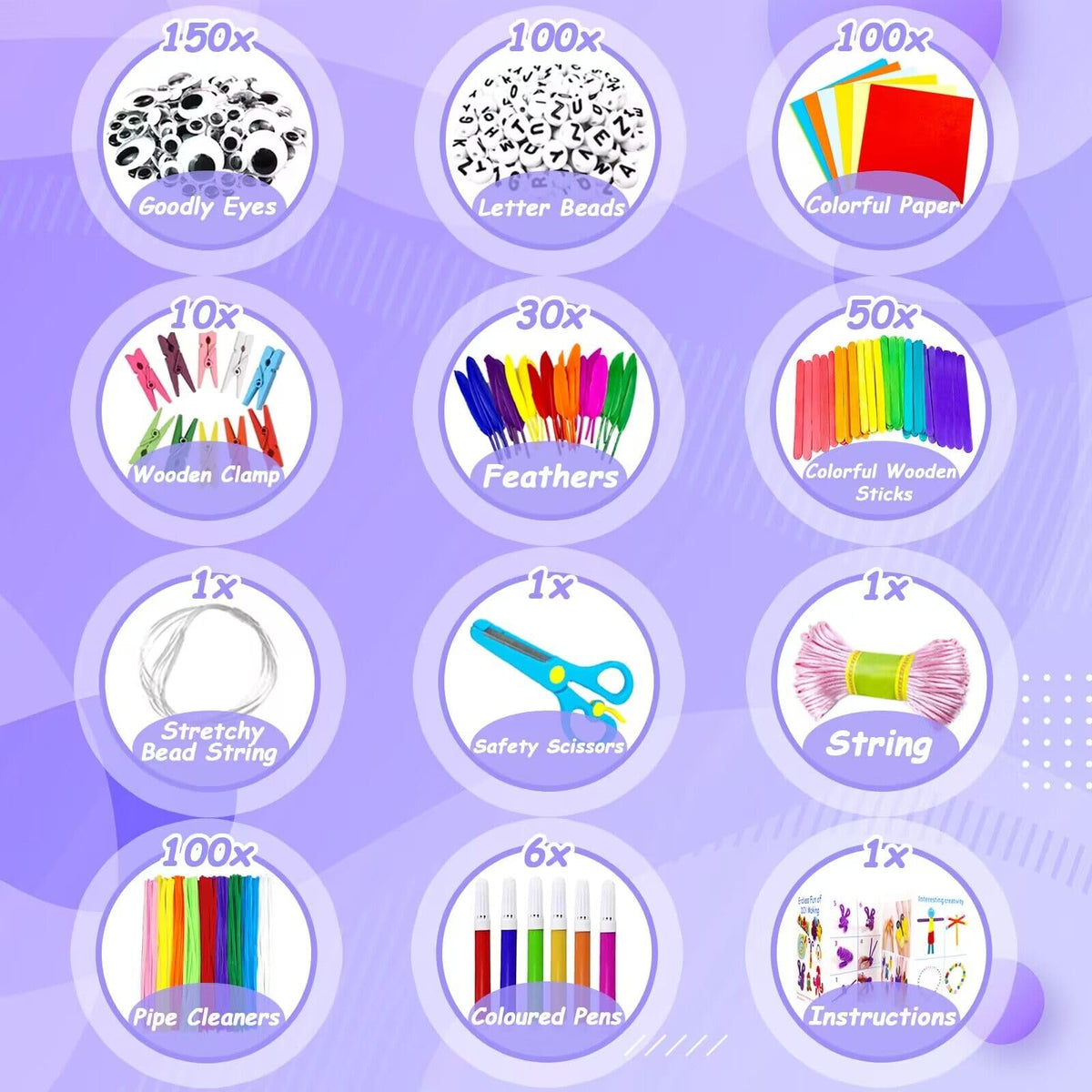 BNUZEIYI multicolor pens and stickers ready for imaginative designs.