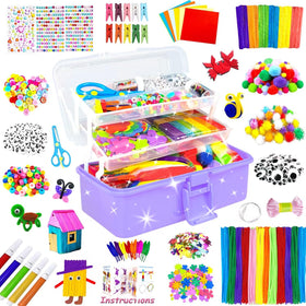 BNUZEIYI craft kit in a purple three-layer box for organized creativity.