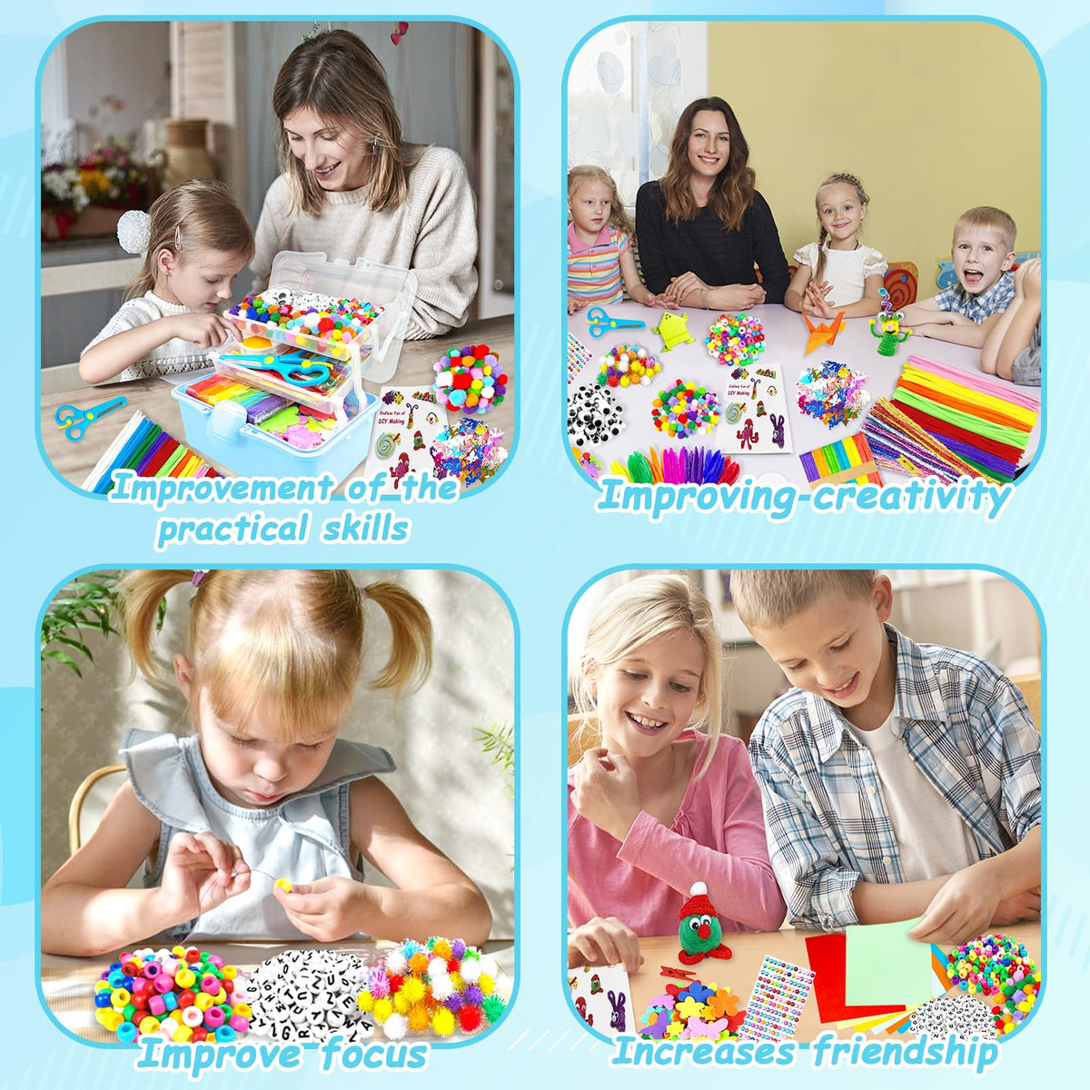 BNUZEIYI stickers and beads decorate and personalize every project.