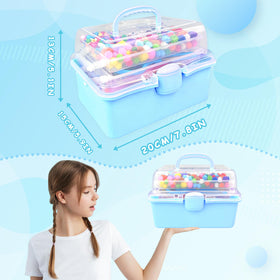 BNUZEIYI tri-tier storage box keeps craft supplies organized on the go.