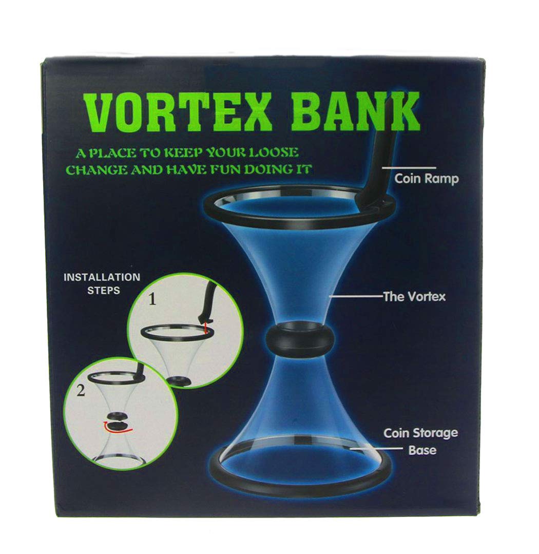 Bo-Toys Vortex bank resembles museum exhibits while teaching physics concepts.