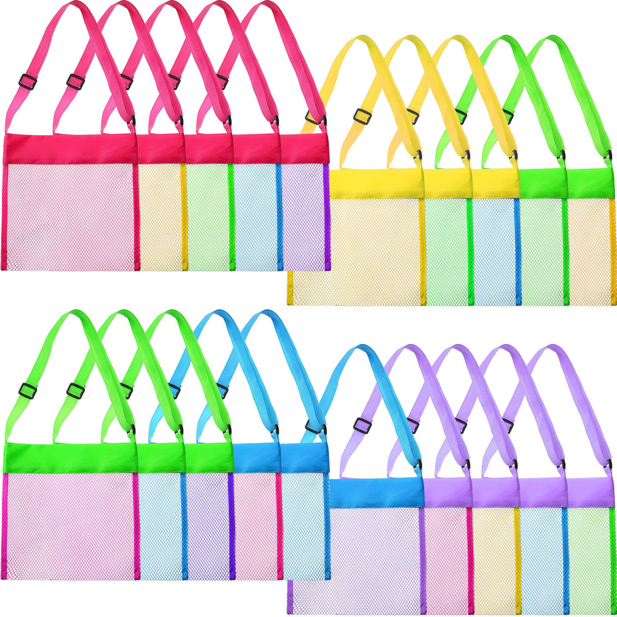 Boao 20-pack mesh beach bags for seashell collecting on the shore