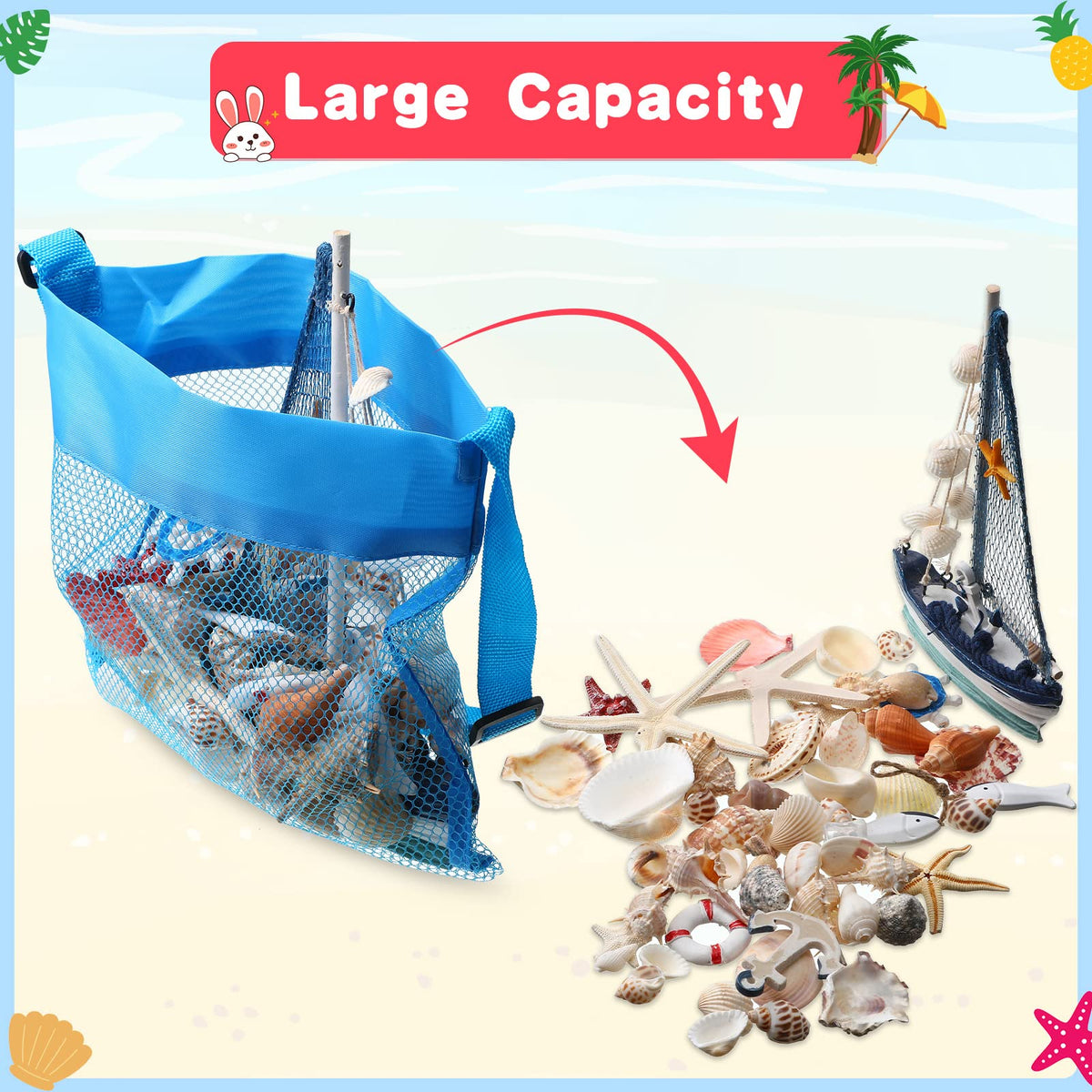 Boao foldable seashell bag fits in purse or backpack for travel