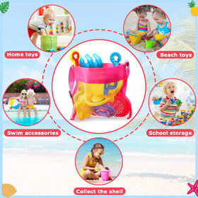 Boao mesh bag keeps toys and goggles organized at the beach
