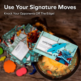 Board Game Tables.com Allplay Kabuto Sumo character pieces with distinct powers in play
