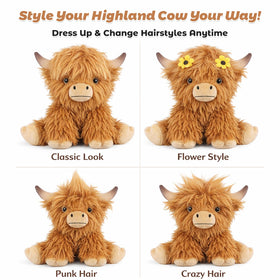 Bobbie & Laxi Highland Cow plush is a kid-friendly cuddle buddy.