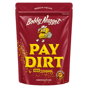 Bobby Nugget gold paydirt bag showing natural gold content for home prospecting.