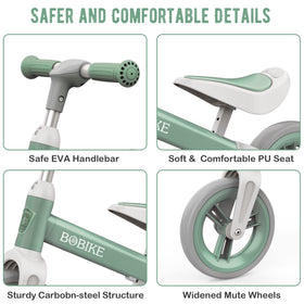 Bobike adjustable seat green grows with child from 1 to 6.