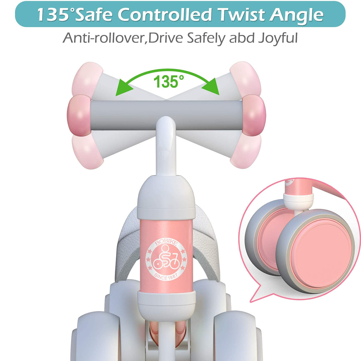 Bobike Baby Balance Bike pink child playing demonstrates indoor outdoor fun
