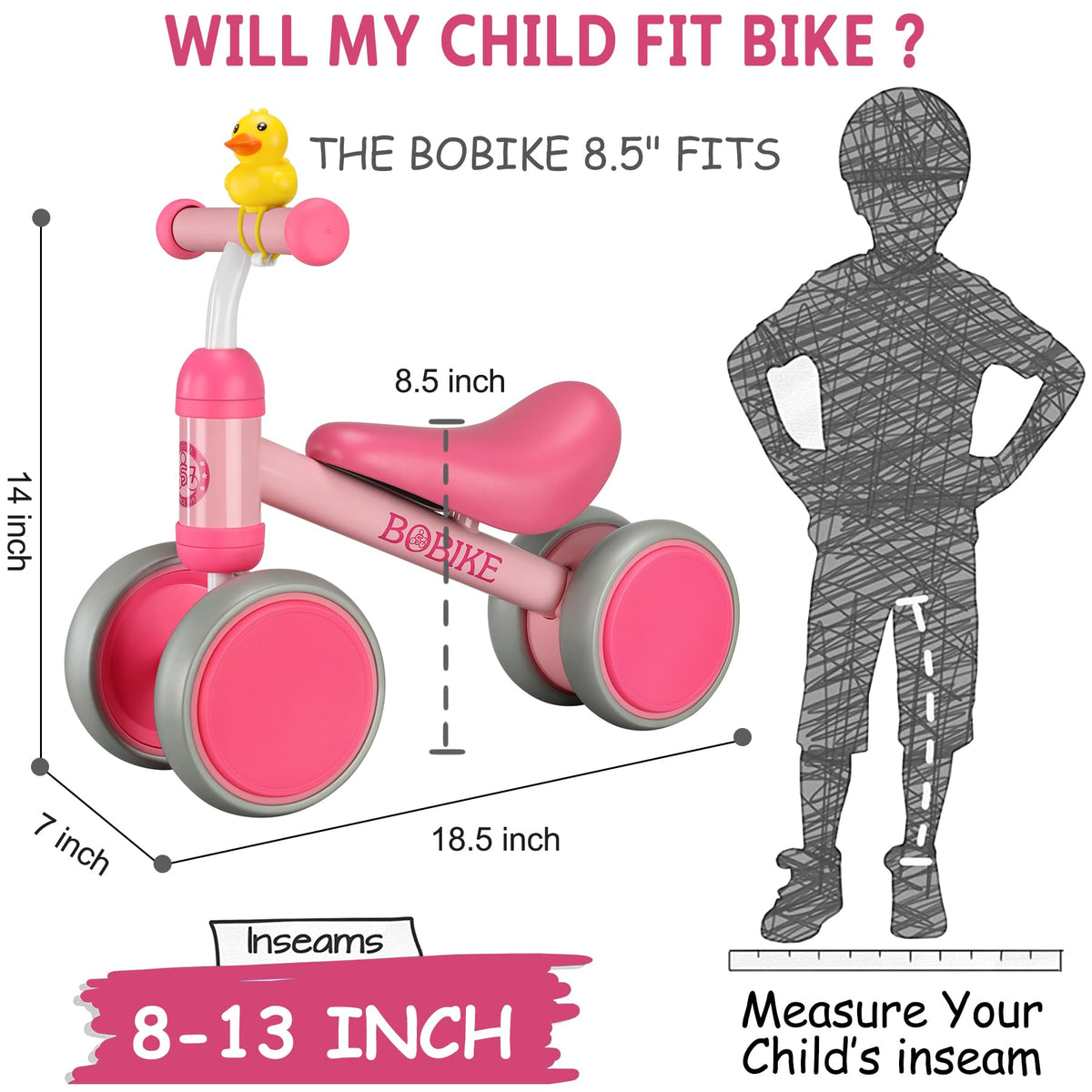 Bobike Balance Bike Rose Red handlebar area with safety-loc steering for confident steering.