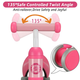 Bobike Rose Red wheel design with closed non-slip surfaces for protected play.