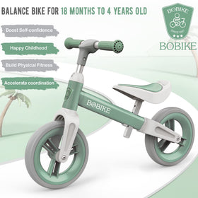 Bobike green handlebar close-up for easy, secure steering.
