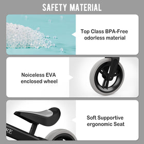 Bobike safety features include restricted steering and enclosed wheels for safety.