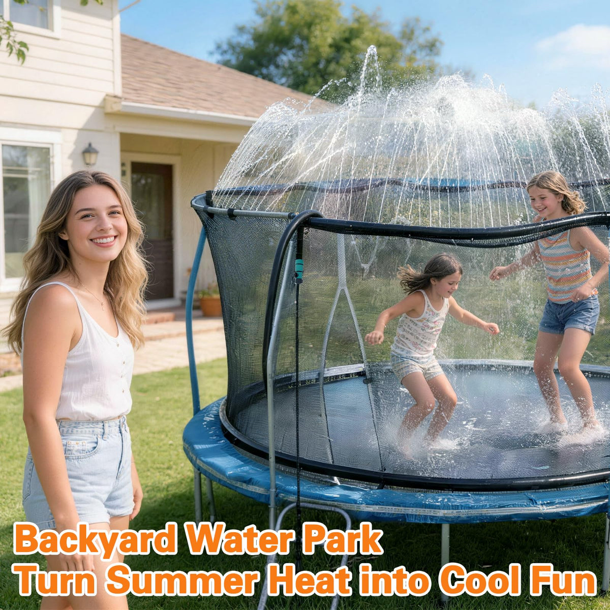 Bobor Trampoline Sprinkler installation is quick and easy to set up.