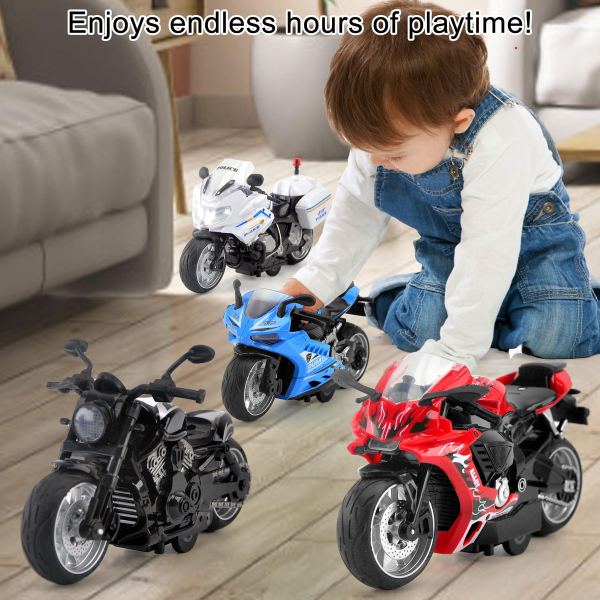 BOBUEXER alloy pull-back motorcycles with friction drive for quick on-the-go fun.