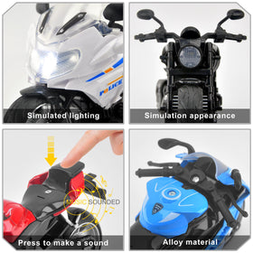 BOBUEXER diecast police motorcycle with vivid lights for dynamic pretend play.