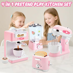 BOBUEXER pink kids kitchen playset invites cooperative pretend play and sharing