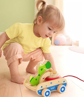 Boby wooden toddler pull-along crocodile designed for walking practice