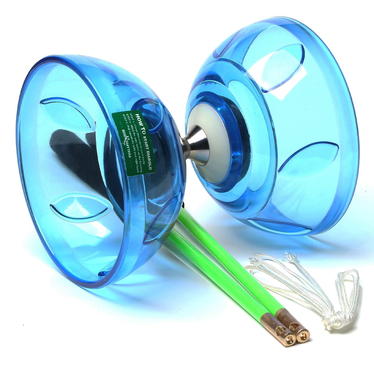 Body Rhythm five bearings diabolo blue for smooth spins and stable performance.