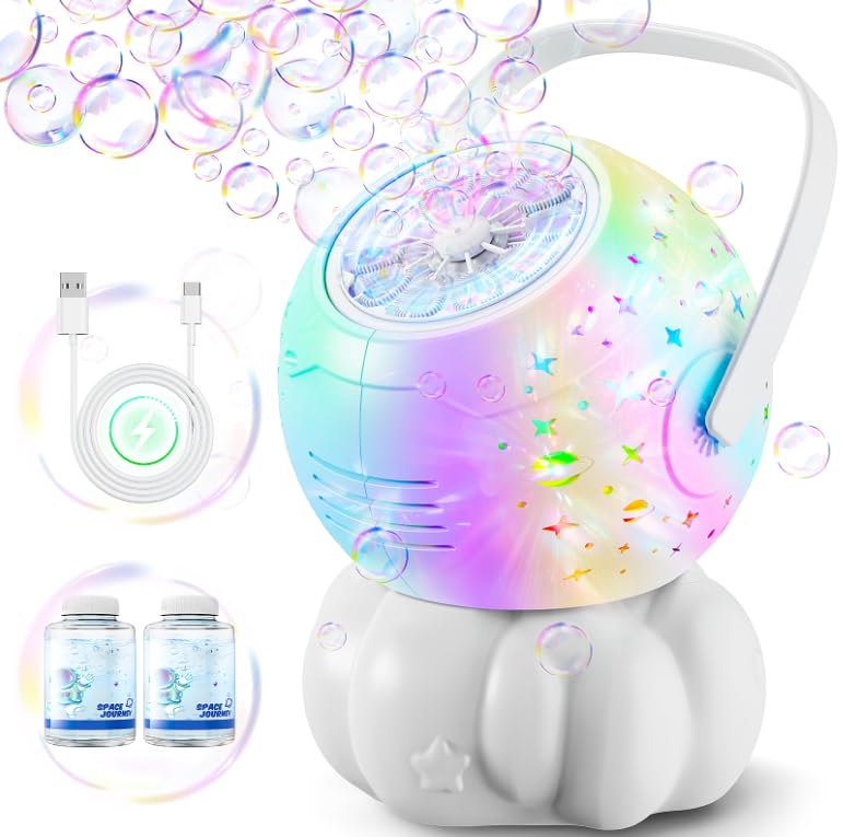 Boerfmo bubble machine with color LED lights for outdoor fun